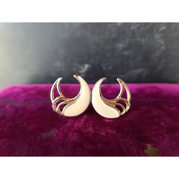 Vintage Enamel Clip-on Earrings - Picture 1 of 10